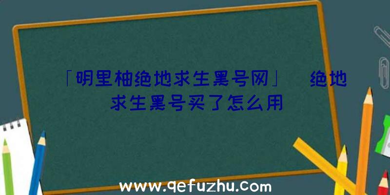 「明里柚绝地求生黑号网」|绝地求生黑号买了怎么用